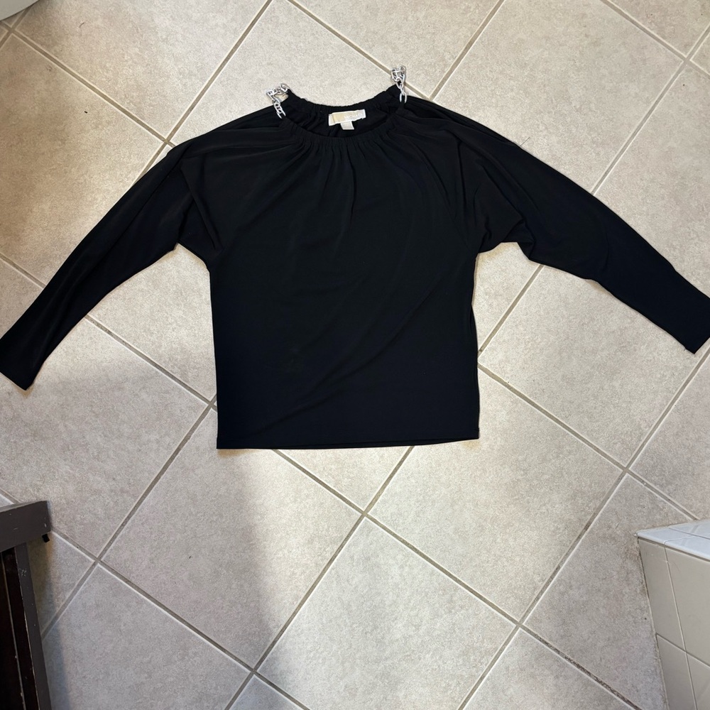Michael Kors Black Long Sleeve Top